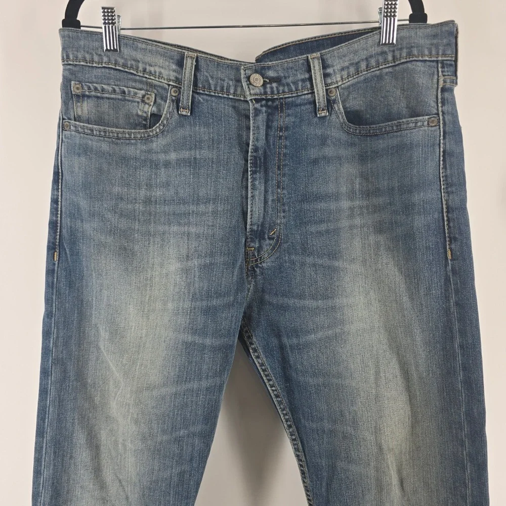 Levi's 513 Slim Straight Jeans Mens 36x34 Blue Medium Wash Denim Pants